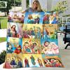 Jesus Jungfrau Maria Prayer Blanket- Lightweight Flannel Throw for Sofa ,Digital Printed Blanket with Soft & Worm Flannel Fabric