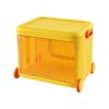 Kids Stackable Storage Bins Transparent Movable Collapsible Storage Bins with Wheels for Toys Books
