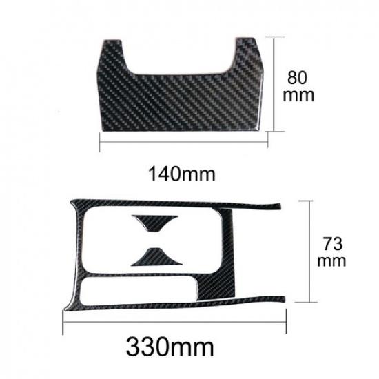 4Pcs Carbon Fiber Center Cupholder Cover Trim For Honda Civic Coupe 2013-2015