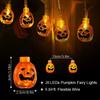 Halloween Pumpkin String Light Battery Operated LED Decoration Lamp Horror Atmosphere Light For Festival Party Bar&Haunted House