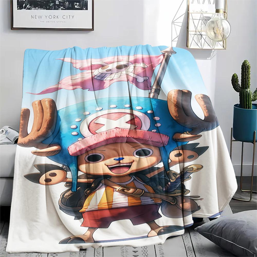 1 Stück One Piece Tony Tony Chopper Gemusterte Flanelldecke Geeignet für Alle Jahreszeiten Für Heimdekoration Wärme Und Komfort Geschenke Feiertagsgeschenk