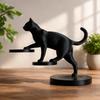 3D-gedruckte moderne springende Katze Skulptur Geometrisch Minimalistisch Wohnkultur Wohnzimmer Schreibtisch Ornament Geschenk Für Katzenliebhaber