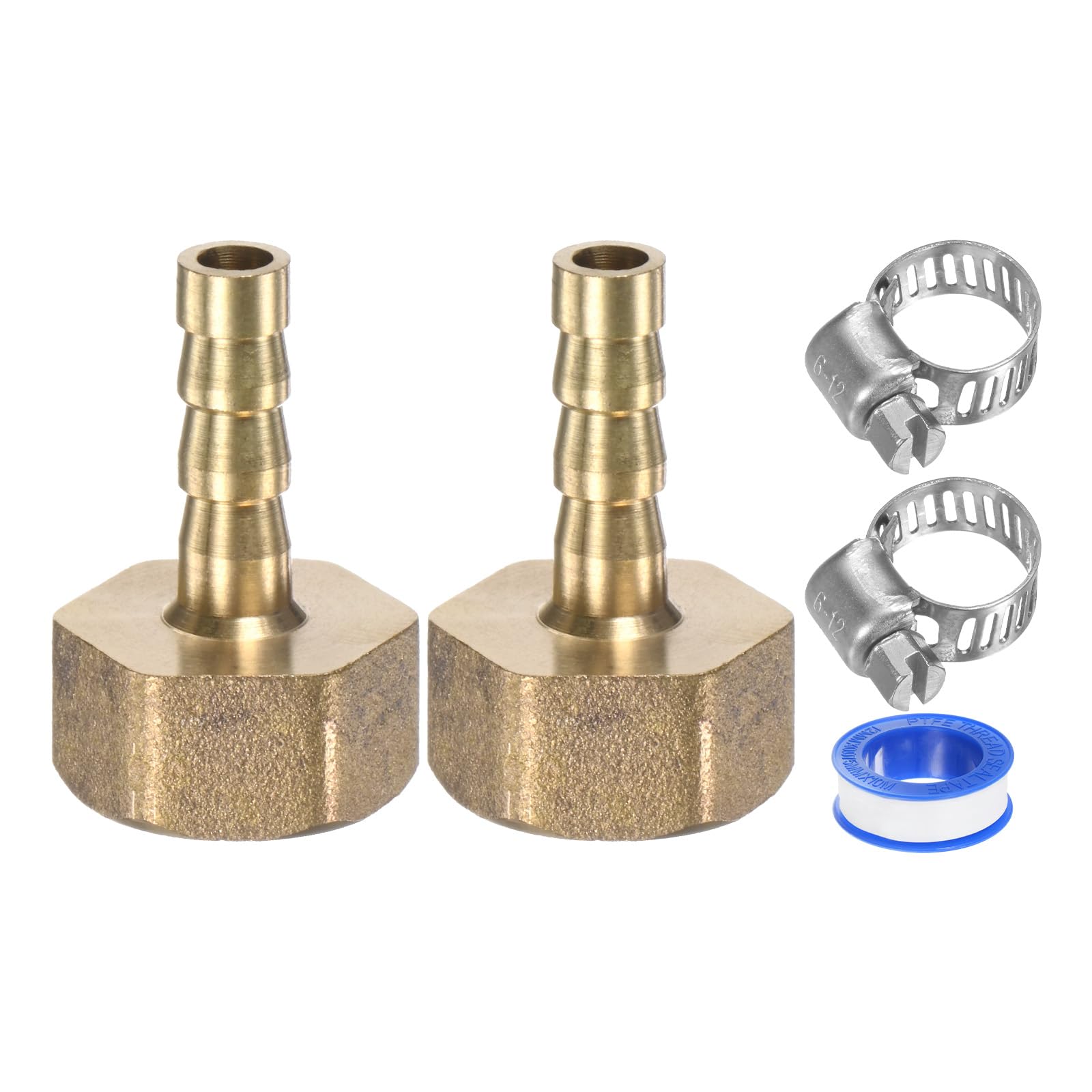 M METERXITY 2PCS Brass Hose Barb Fitting 6mm x G3/8 Female Adapter Hose Connector