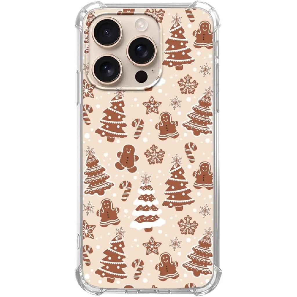 Brown Gingerbread Christmas Trees Case Compatible with iPhone 16 Pro Max, Cute Christmas Festival Case for iPhone 16 Pro Max, Cool TPU Bumper Phone