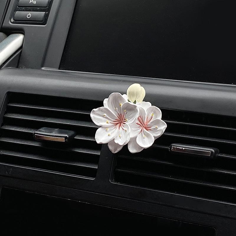 Car Perfume Clip Flower Air Outlet Car Air Freshener Peach Blossom Aroma Diffuser Car Decoration Accessories Fresh Air