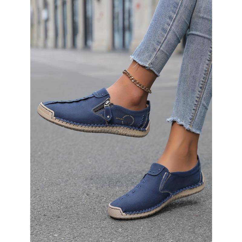 Autumn and Winter New Large-sized Zipper Men's Boots, Outdoor Casual Hand-stitched Work Boots