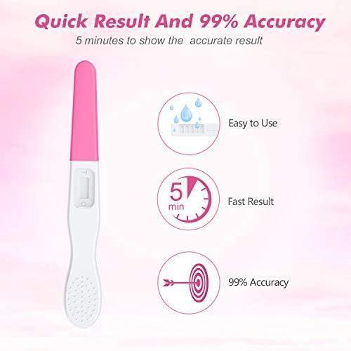 MOMMED Test De Grossesse, 5 X Emballés Individuellement HCG Test, Sensibilité HCG De 25 mIU(25 Ng-L), Pregnancy Test, Détection Rapi