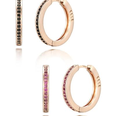 ELLE Schmuck Basic 14K One-Touch Creolen (Goldene Anstecknadel) ELGPEE230