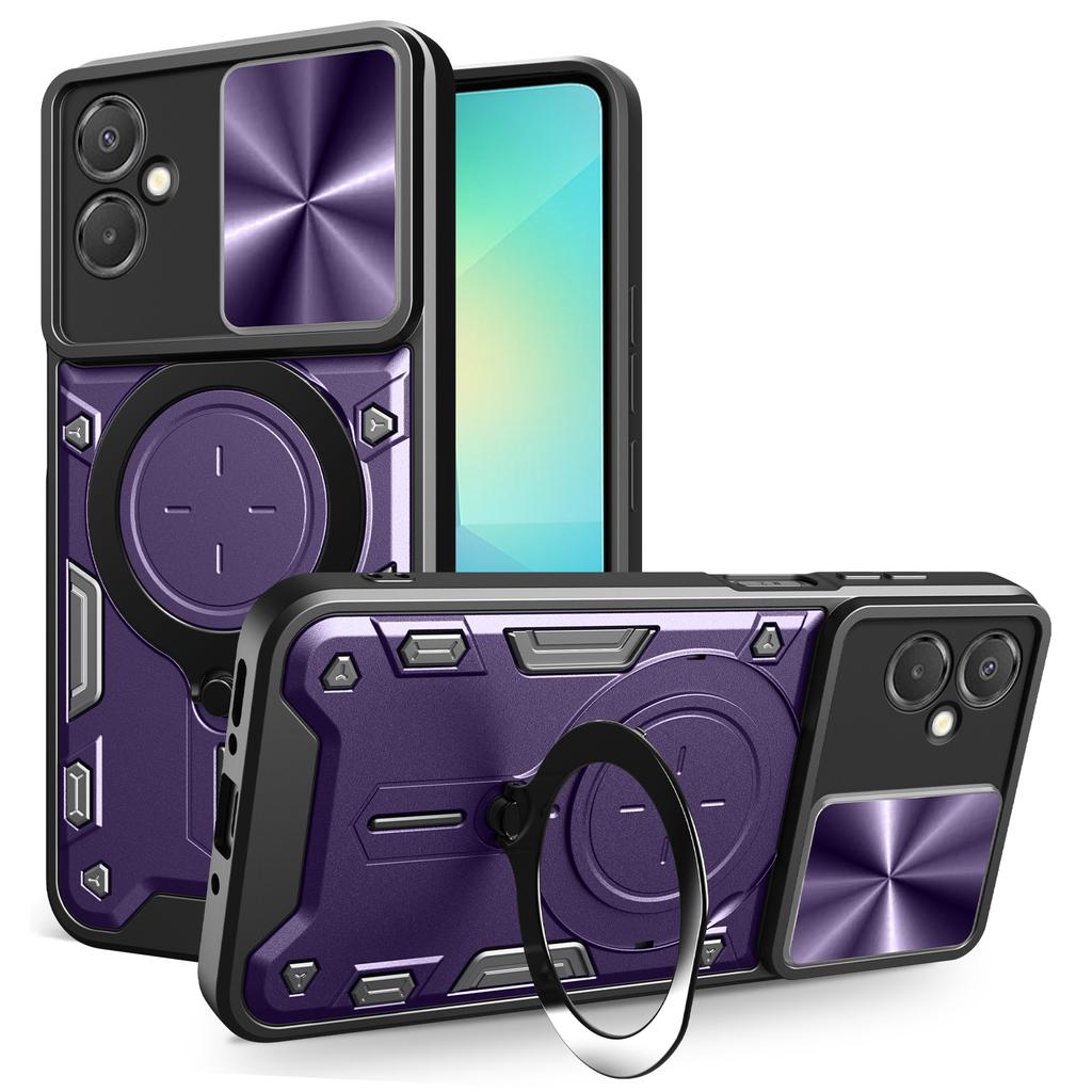 For Samsung Galaxy A06 5G Case TPU + PC Phone Cover with Kickstand , Slide Lens Window