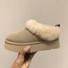 2025 Autumn New Small Thick Bottom Heightening Bag Head Drag Women Retro Comfortable Soft Bottom Plush Thickened Fluffy Slippers