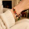 Holiday Party Outfit Jewelry Christmas Charm Santa Claus Women Bracelet for Snowman Bell Glove Tree Snowflake Pendant Bracelet Adjustable
