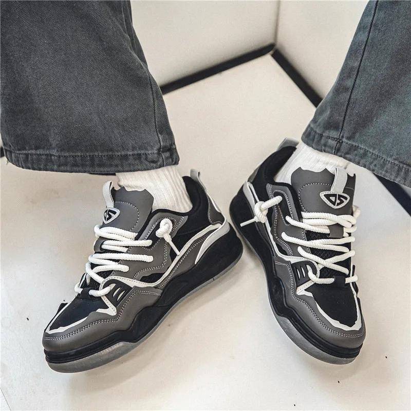 2024 New Fashion Sports Shoes Men's Personalized Vulcanized Shoes Men's Casual Fashion Comfortable Versatile Sports Shoes Men