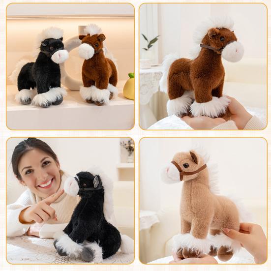 Horse Doll 2026 Good Luck In Year of The Horse Doll High Simulation Russian War Horse Shape PP Cotton Filling Zodiac Pony Figurine