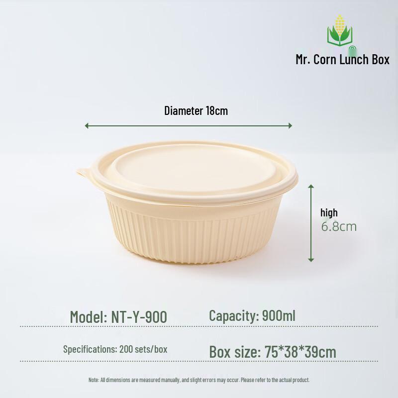 Disposable Corn Starch Round Food Container