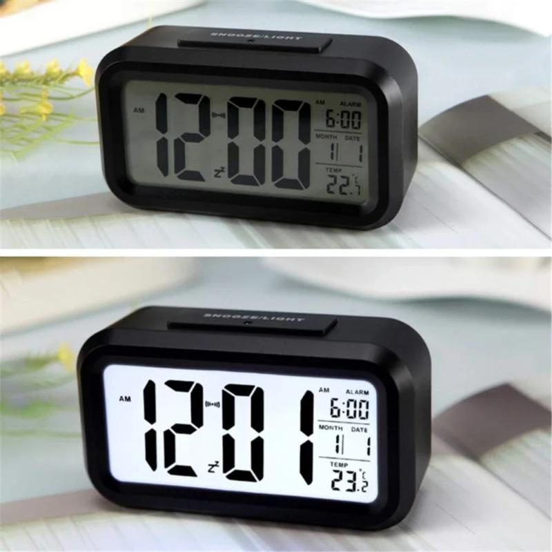 Sleek Glow Alarm Clock: Large LED Display with Snooze & Calendar – Perfect for Bedside & Desk!