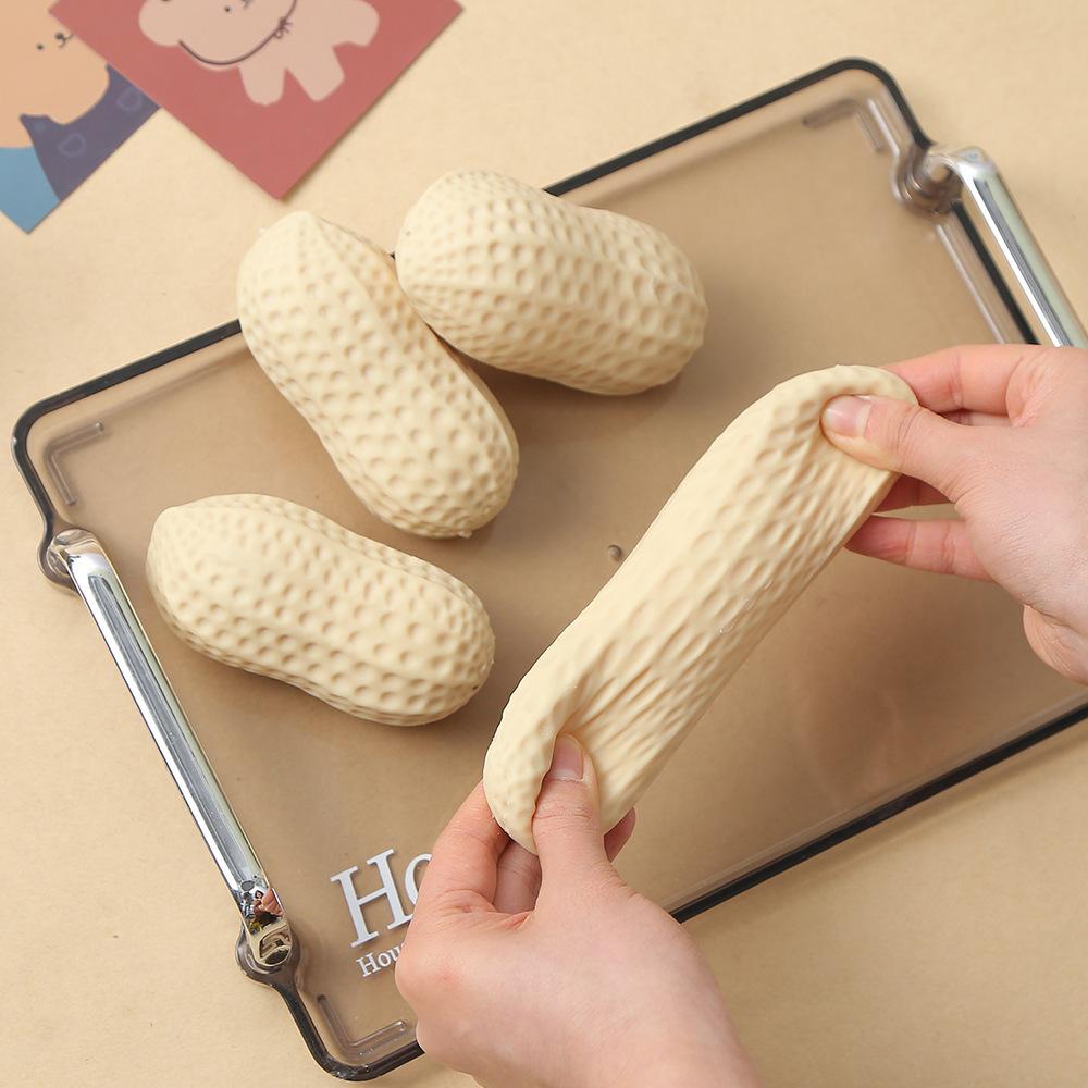 Bai Fen Bai Toys Toys Hot Peanut Shape Stress Imitation Peanut Squeeze Ball Squishy Toy Soft Feel Fidget Toy Asmr Sensory Anti Stress Squeeze