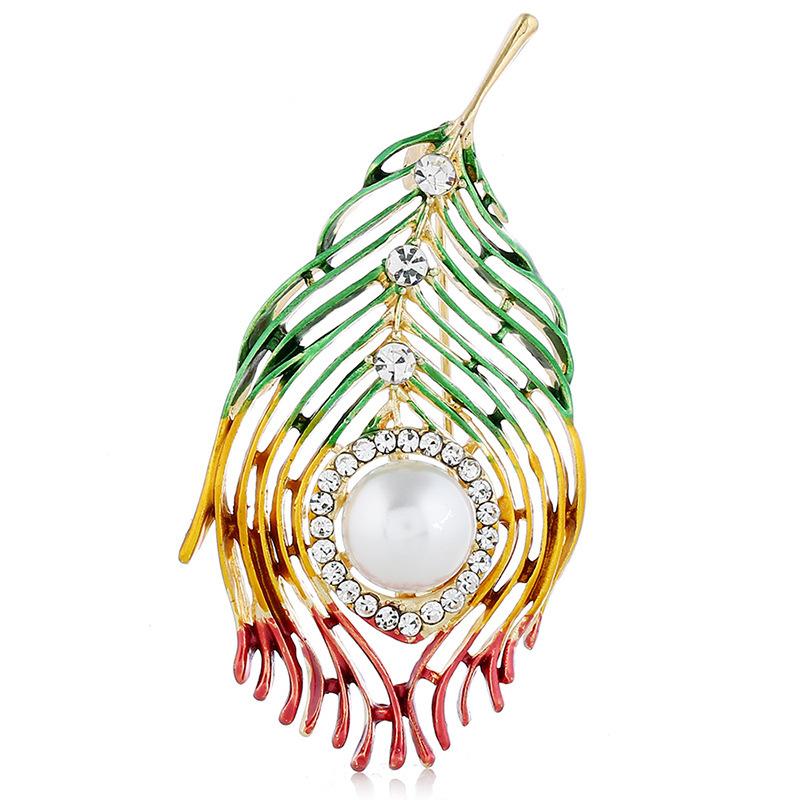 

Изысканная высококачественная модная корейская версия масляной капли корсажа жемчужные перья брошь универсальная индивидуальная женская шелковая пряжка для шарфа