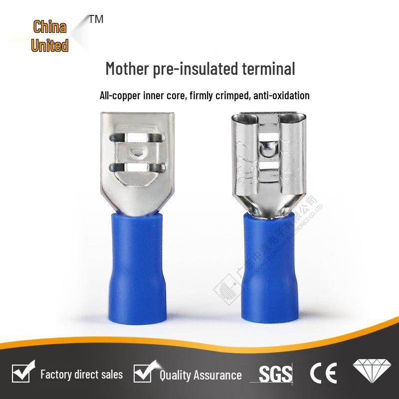 Zhonglian 6.3mm Pre-insulated Spade Quick Disconnect Terminal Connector (Male-Female Pair)