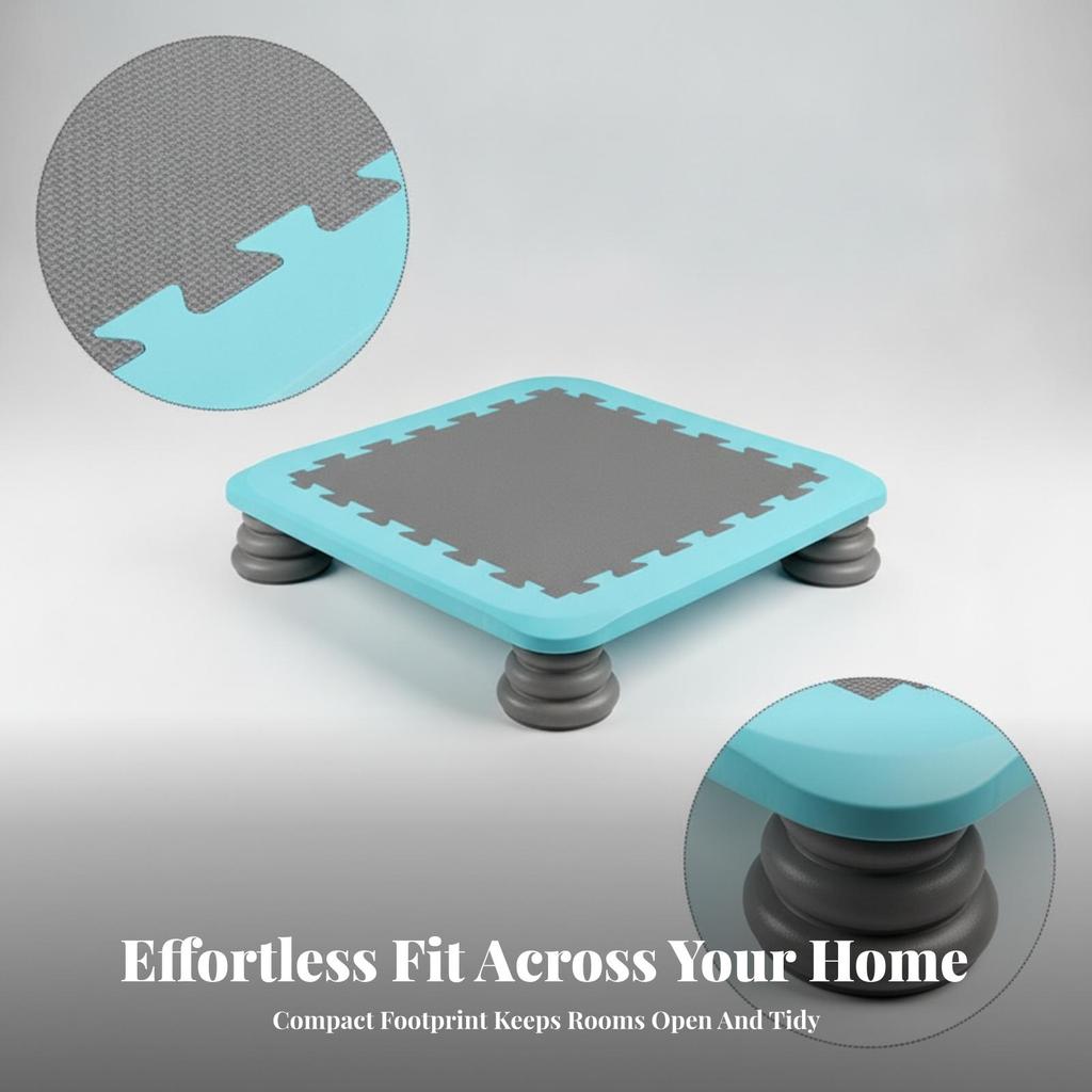 Square Trampoline Compact Balance Step Low-Ground for Home