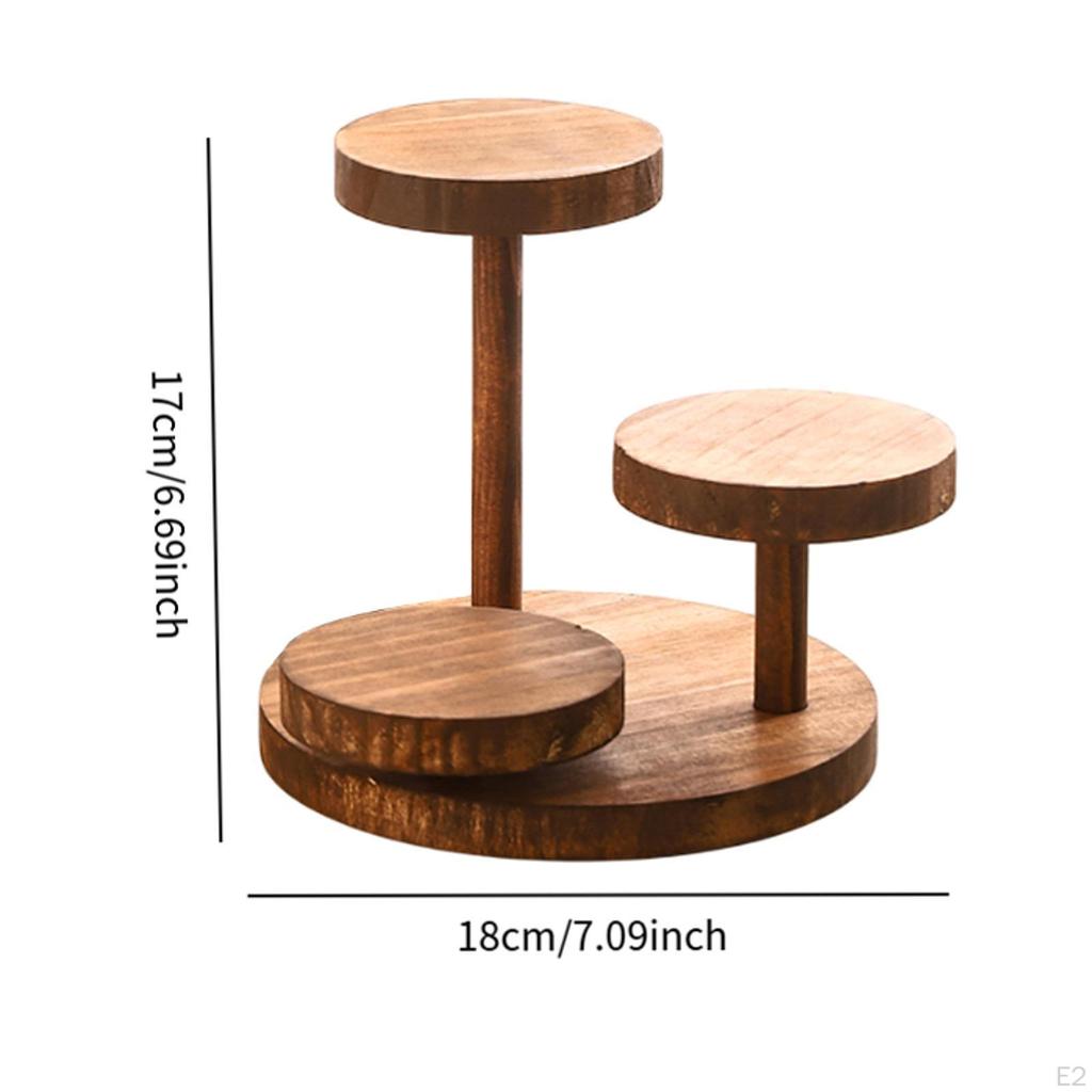 Wood Cake Stand Cupcake Tower Countertop Display Shelf Lightweight Sturdy Tiered Wooden Plant