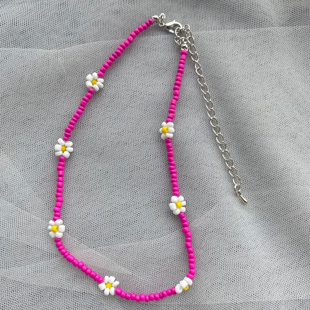 Bohemia Style Colorful Flower Beads Necklace for Women Girls Summer Vacation Decorations Necklace Beach Party Jewelry Gifts New