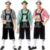 Herren Rotes Karomuster Bayerisches Bierfest Latzhosen-Set
