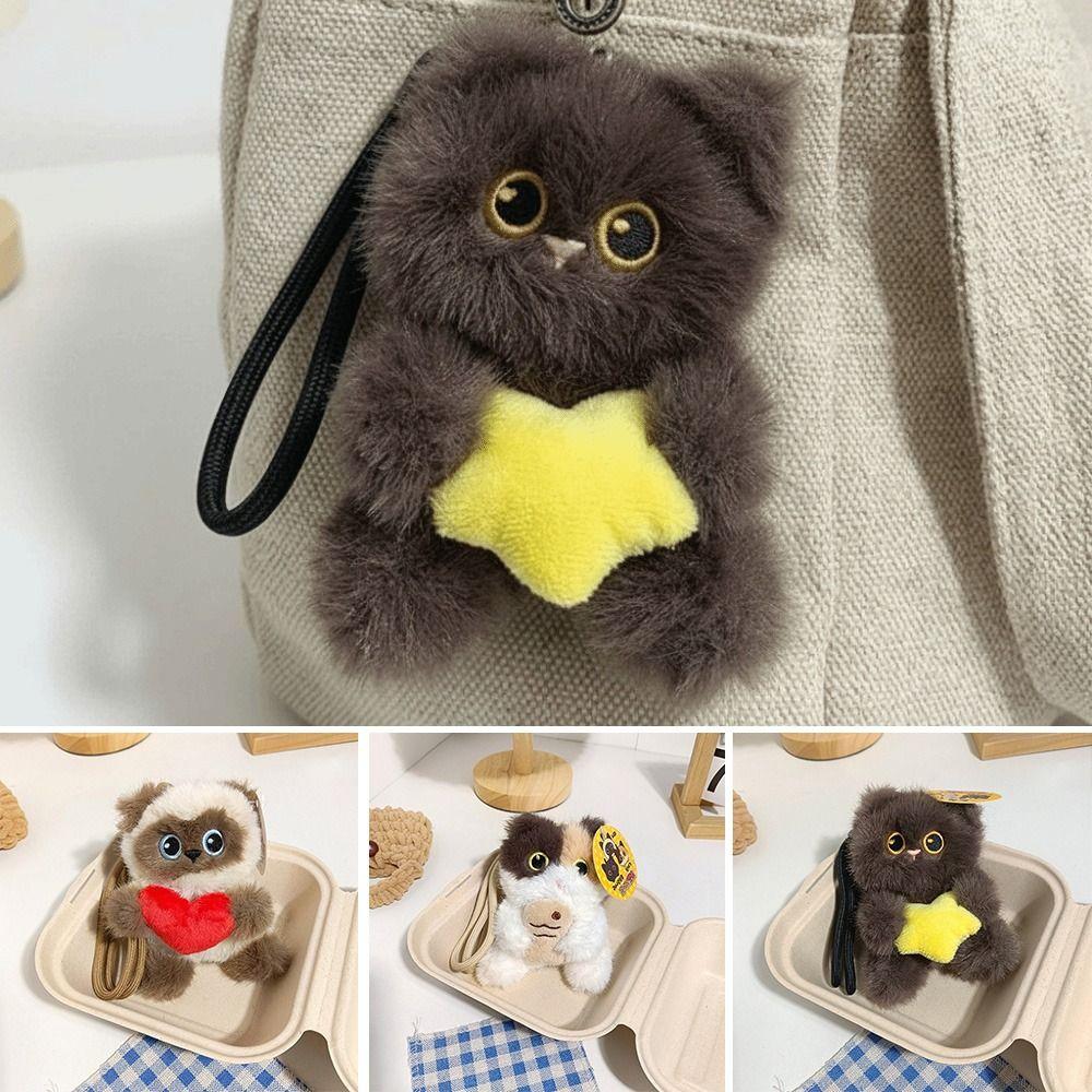 Soft Plush Cat Bag Charm Portable Stuffed Cat Toy New Kitten Pendant Purse Accessory