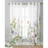 Frühlingsblumen-Vanille-Wildblumen-Vorhänge für Wohnzimmer-Dekoration, Fenstervorhang, Küche, Tüll, Voile, Organza-Vorhänge