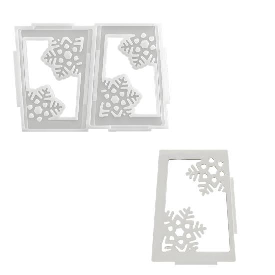 Christmas Candle Holder Mold Flexible Non-Stick Silicone Mold Christmas Lantern Casting Mold for Resin Plaster Elk Snowflake Snowman Candle Holder