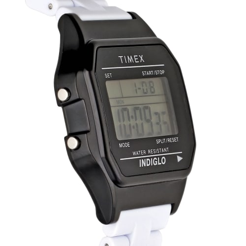 TIMEX Classic Digital Tile Collection Unisex Watch, Black Dial, Quartz Movement, TW2V20000-1, White