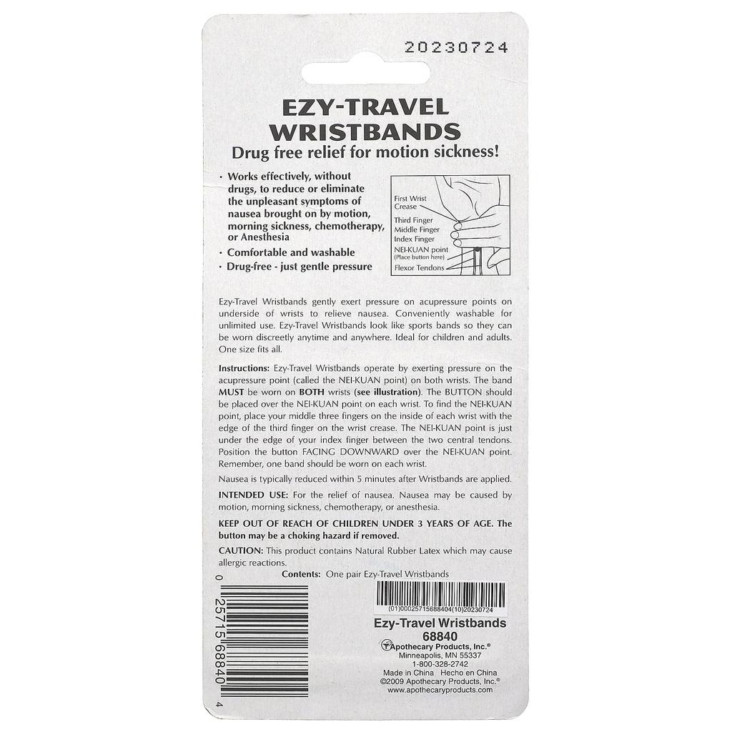 Ezy-Traval Wristband, Free Size, 1 Pair