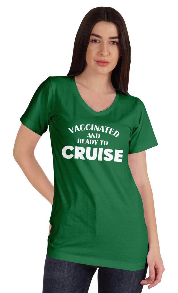 Inkmeso Vaccinated And Ready To Cruise Funny Pro-Vaccine Crew Neck T-shirt For