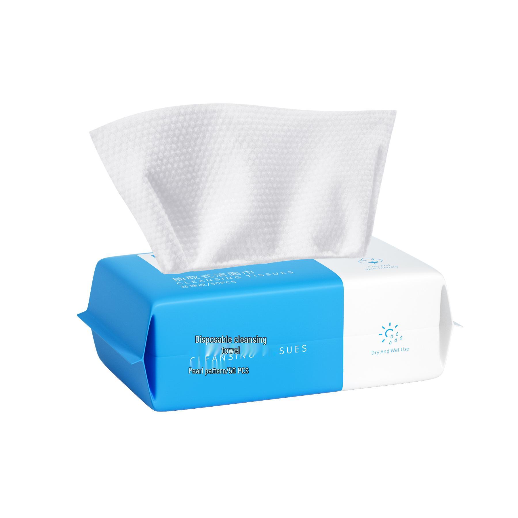 Feilinka Thick Disposable Face Towels for Beauty Salons - Soft, Pull-out Cotton Cleansing Towels