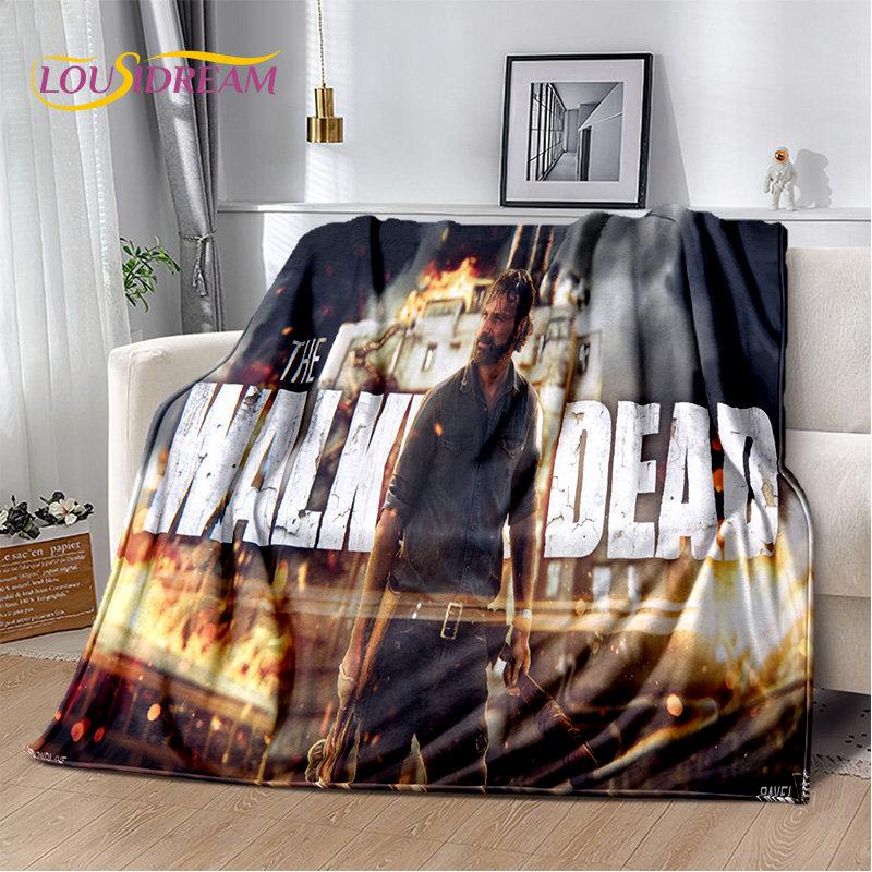 The Walking Dead Korku Yumuşak Peluş Battaniye, Flanel Battaniye Atmak Battaniye Oturma Odası Yatak Odası Yatak Kanepe Piknik Örtüsü Bettdecke