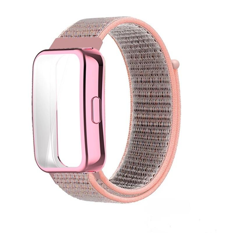 Nylon Loop Strap with TPU Protection Case Cover for Huawei Band 10 9 8 Strap Bracelet Wristband Correa for Huawei band10