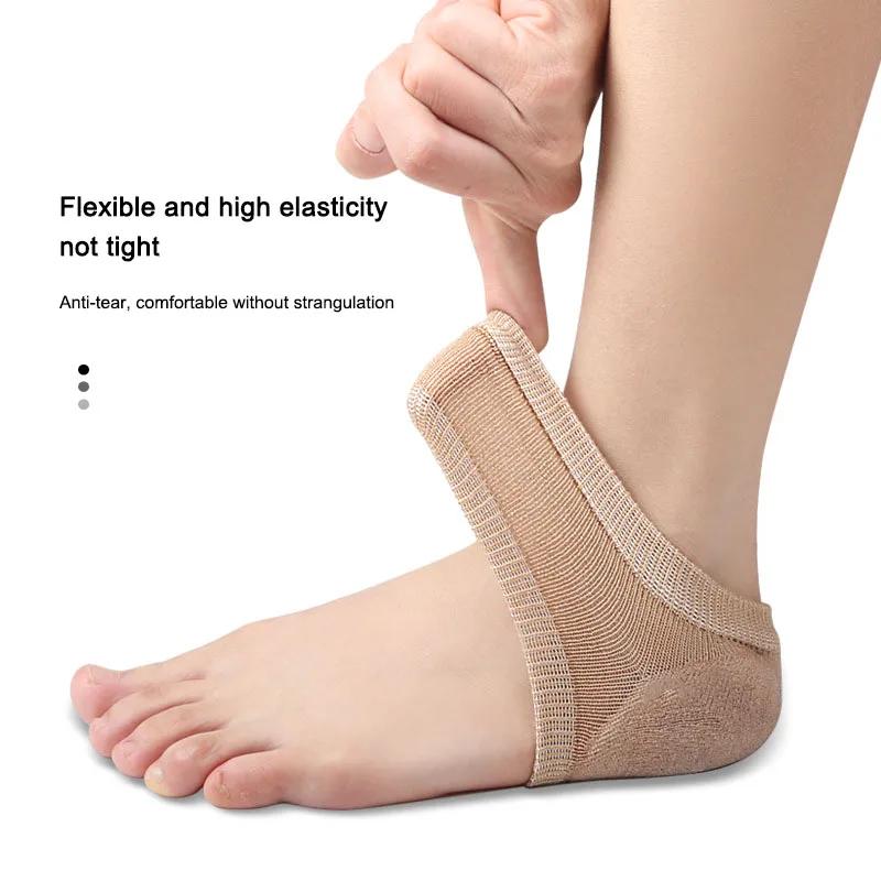 Gel Silicone Heel Protector Sleeve Heel Pads Heel Cups Plantar Fasciitis Support Feet Care Skin Repair Cushion Half-Yard Socks
