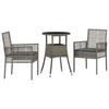 Garden Dining Set 3 Pcs Grey Poly Rattan