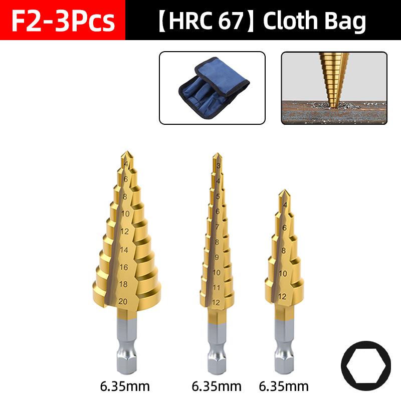 HSS Titanium Step Drill Bit Set For Metal Wood Punch Hole Cutter Conical Stage Stepped Drills Power Tools 3-12 4-12 4-20 4-32mm