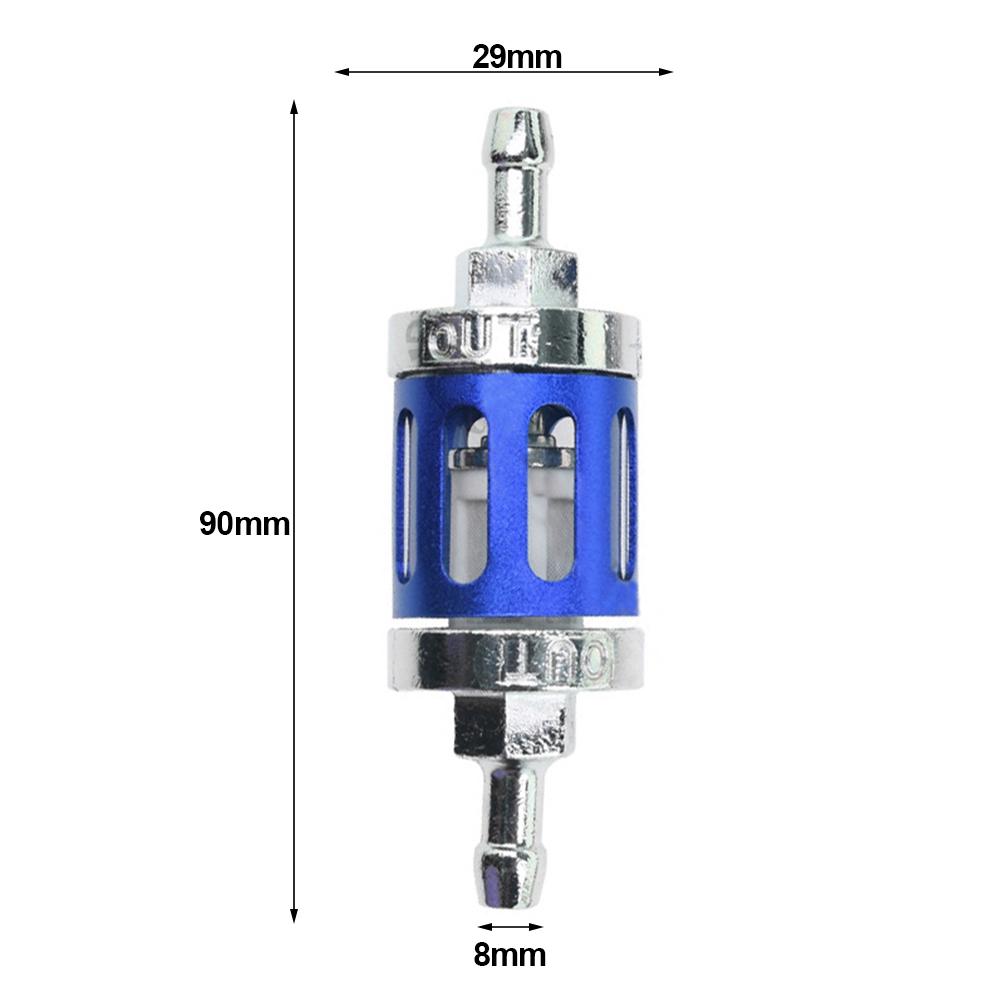 Universal 8mm Motorcycle Gas Fuel CNC Alloy Glass Motorcycle Gasoline Oil Filter Aluminum Motor Accessories