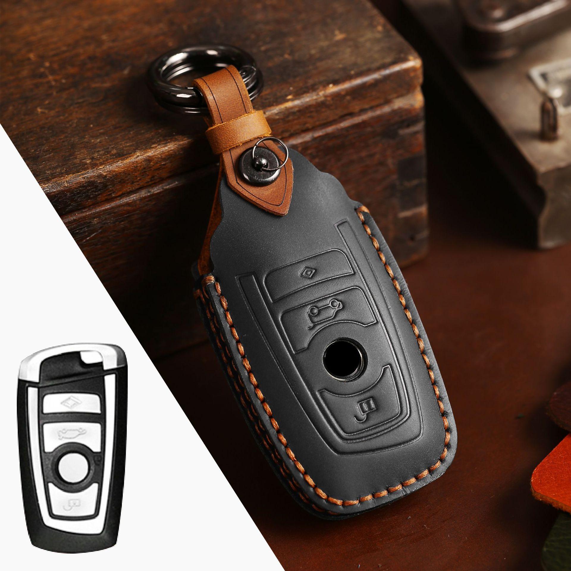 

Applicable to BMW key cover 3 series 5 series 7 series leather x3 manual x5 new 530Li car key cover can be