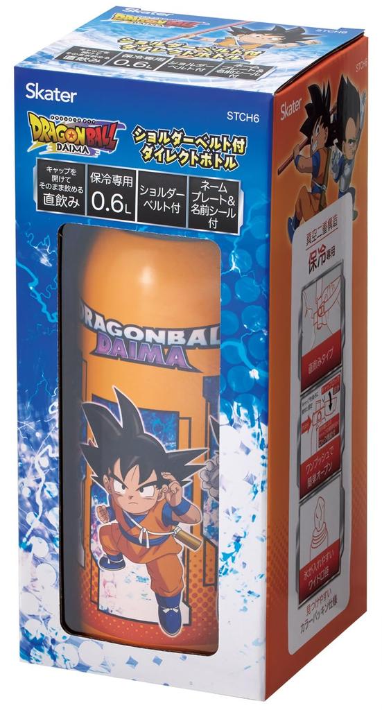 Skater Stainless Steel Water Direct and Dragon Ball DAIMA for Insulated Water Sports Water Children's Bottle, 600ml, Drinking, Kid-Friendly