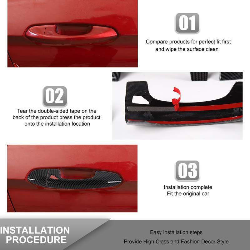  ABS Door Handle Decoration Cover Sticker Fit For Ford Mustang 2015-2023 Exterior Accessories