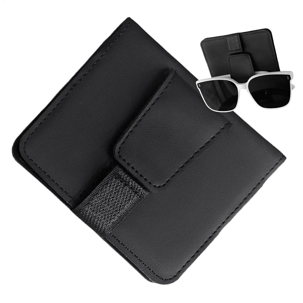 Pu Leather Car Sunshade Card Clip Sun Visor Organizer Multi-Pocket Holder Clip Panel Interior Sunglasses Storage Clip