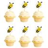 10 Stück Geburtstagsthema Papier Cup Cake Top Dekoration Biene Schmetterling und Chrysantheme Kuchendekoration Bambuspapier Auswahl