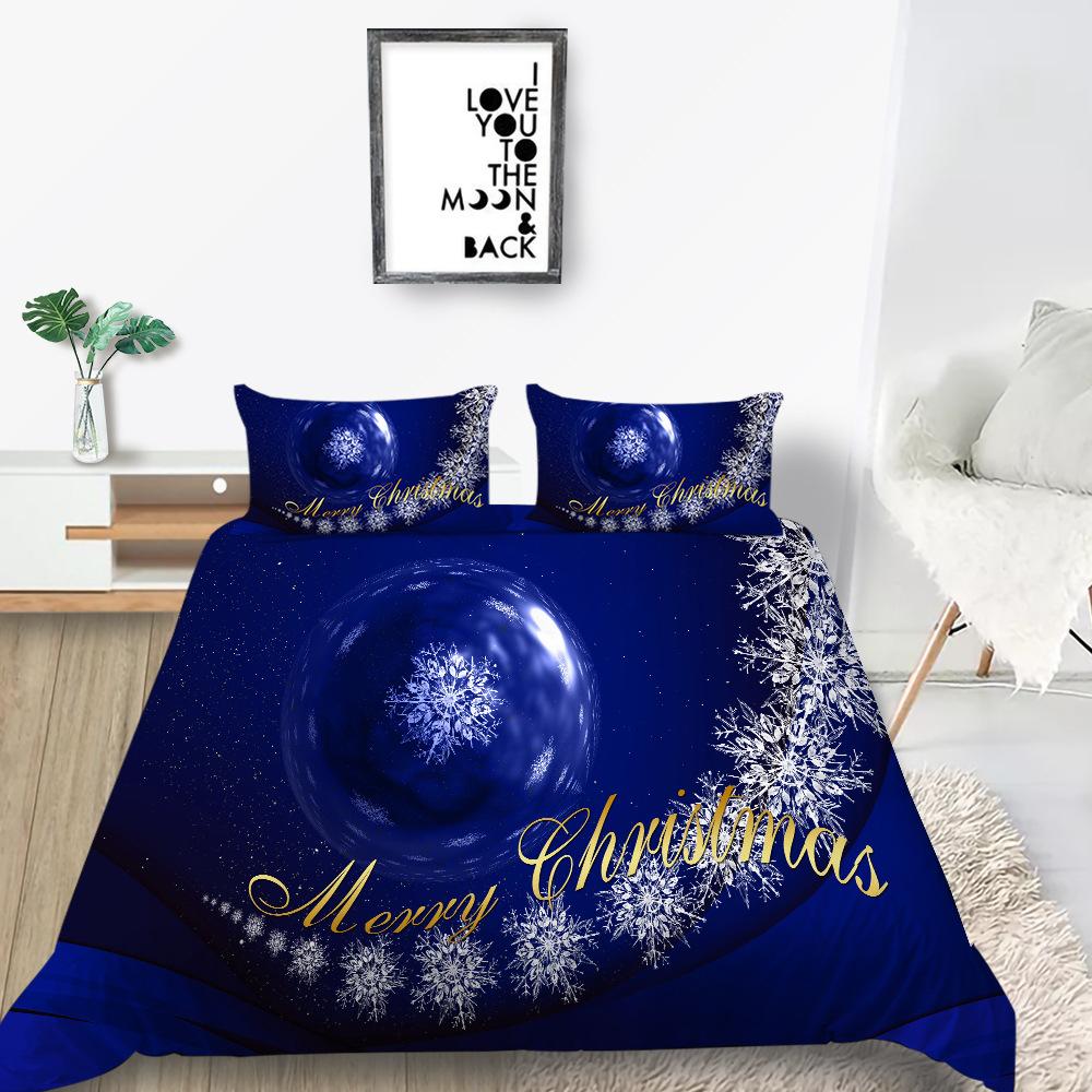 Christmas Gift Quilt Cover Pillowcase Two Or Three-Piece Set Digital Printing Polyester Cartoon Series