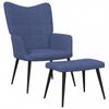 Day and Night - Day and Night Relaxation Armchair with Footrest In Blue Fabric