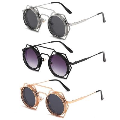 UV Protection Lightweight Comfortable Durable High Quality Edgy Punk Retro Travel Friendly Alloy Metal Sun Glasses Anti-UV