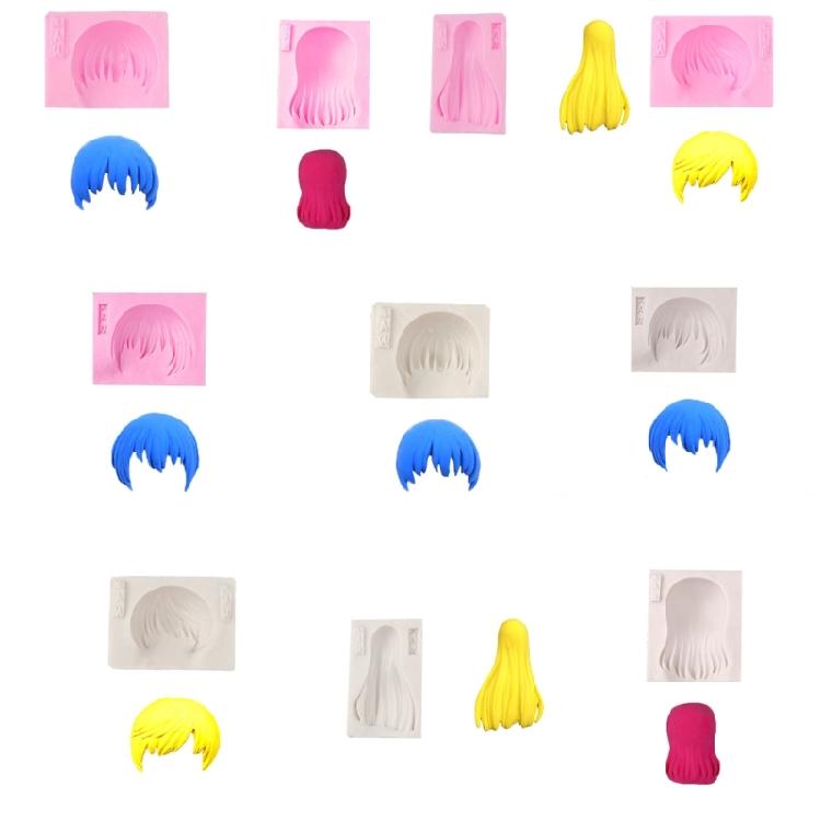 Anime-Doll Long Hair Bangs Clay Mold Fondant Cake Mold Anime-Character Bangs