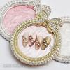 Gold Rim Pearl Rhinestone Bow Agate Resin Nail Art Display Board
