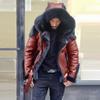 Thickened Men's Pu Fur One-piece Coat Hooded Men's Jacket Winter